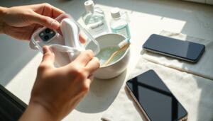 how to clean a clear phone case